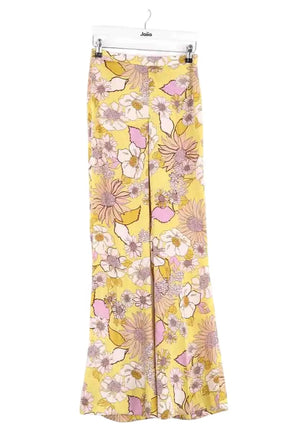 Pantalon droit Sandro Jaune en Synthétique, taille XS - Seconde Main