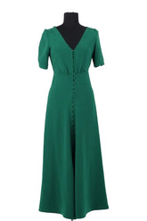 Robe Sézane Vert en Synthétique, taille XS - Seconde Main