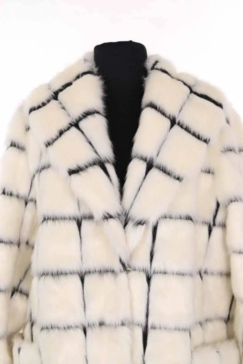Manteau Manoush Blanc en Fausse fourrure
