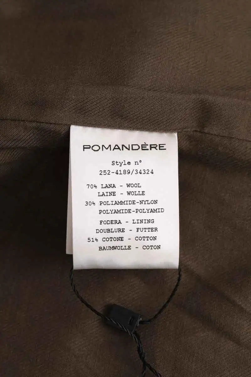 Manteau Pomandère Kaki en Laine