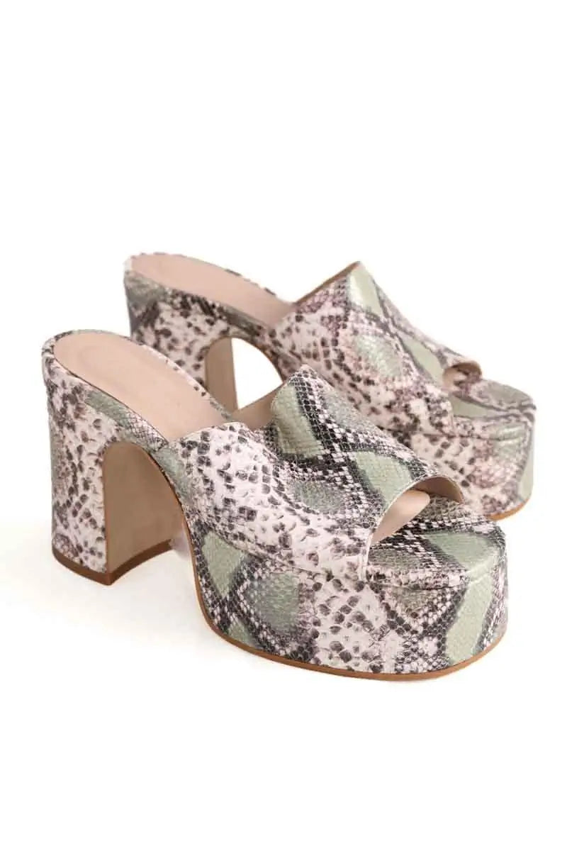 Mules Free Lance Beige en Cuir