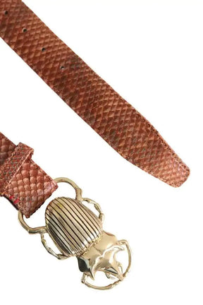 Ceinture en cuir Claris Virot Marron en Cuirs exotiques