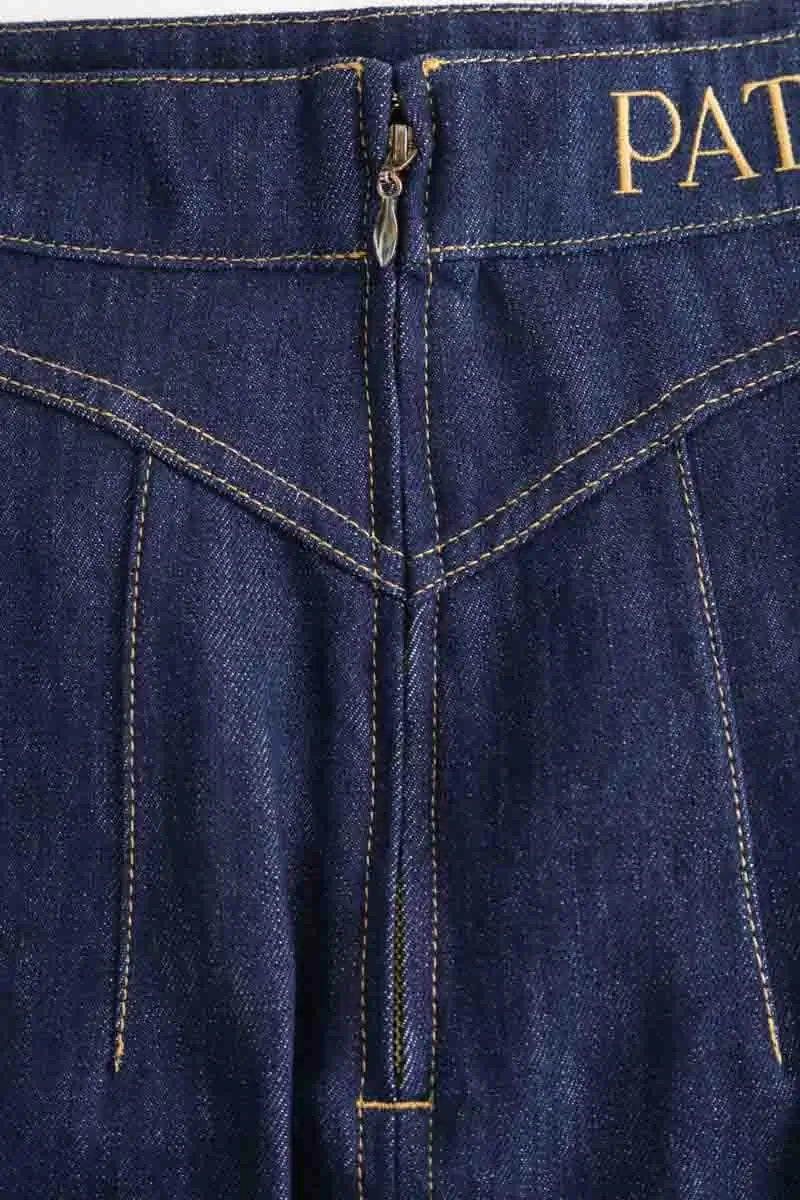 Mini jupe Patou Bleu en Coton