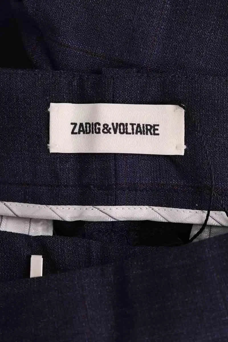 Pantalon droit Zadig & Voltaire Bleu en Synthétique