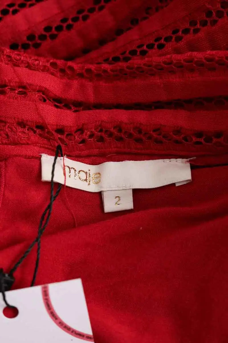 Jupe Maje Rouge en Synthétique