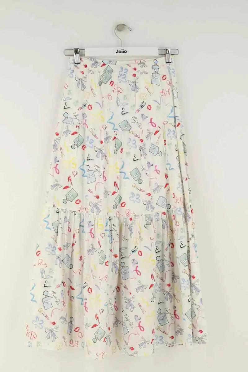 Jupe Maje Blanc en Coton