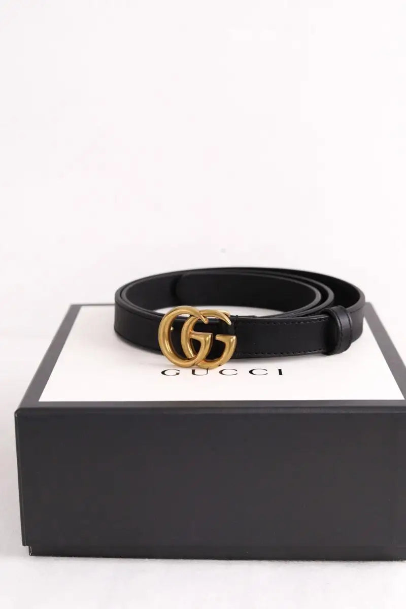 Ceinture Gucci GG Marmont Noir en Cuir