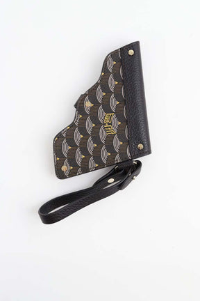 Miroir de poche en cuir Fauré Le Page  Marron