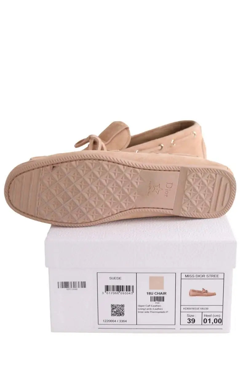 Mocassins Dior Miss Dior Stree Beige en Daim