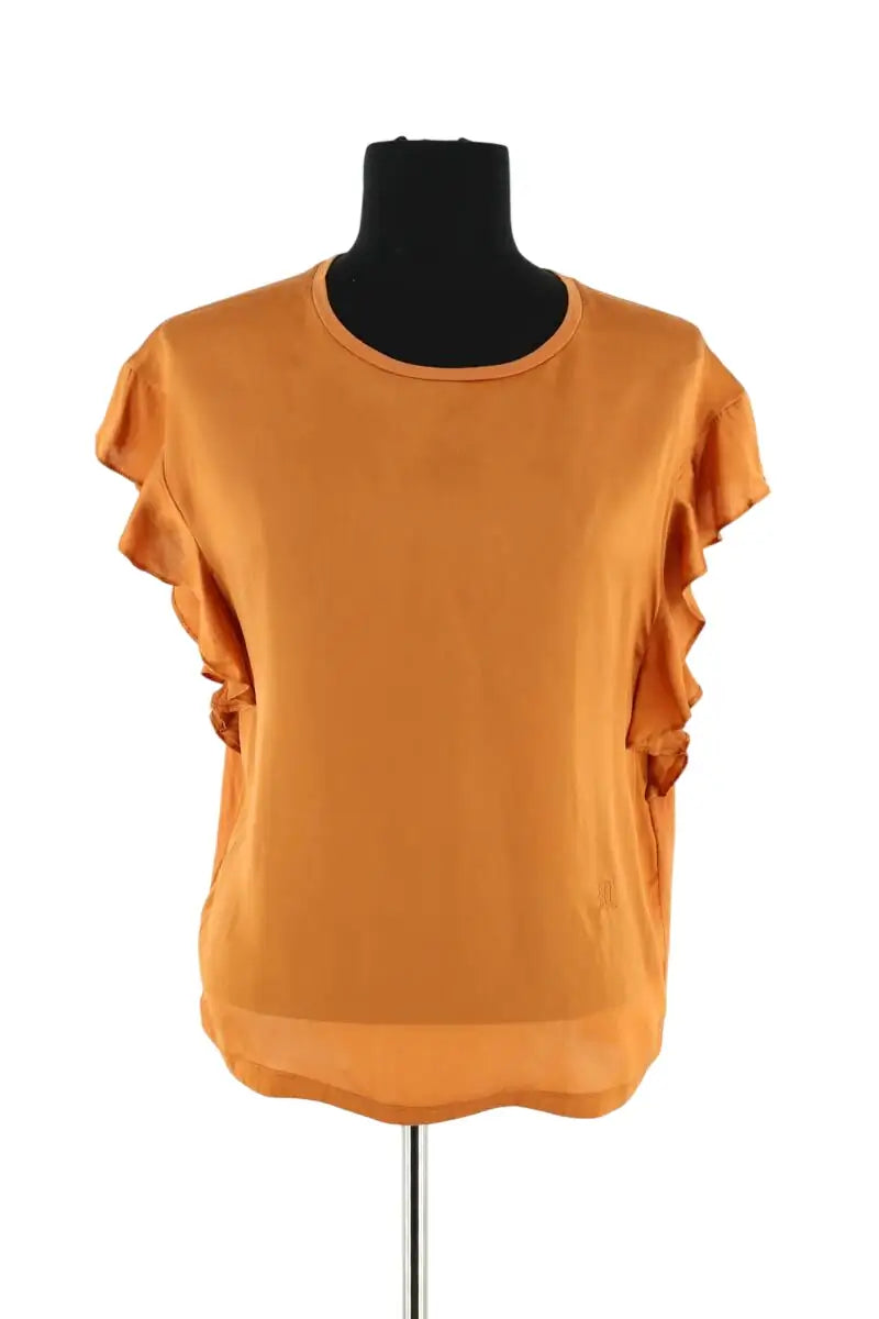 T-shirt Maje Orange en Soie, taille S - Seconde Main
