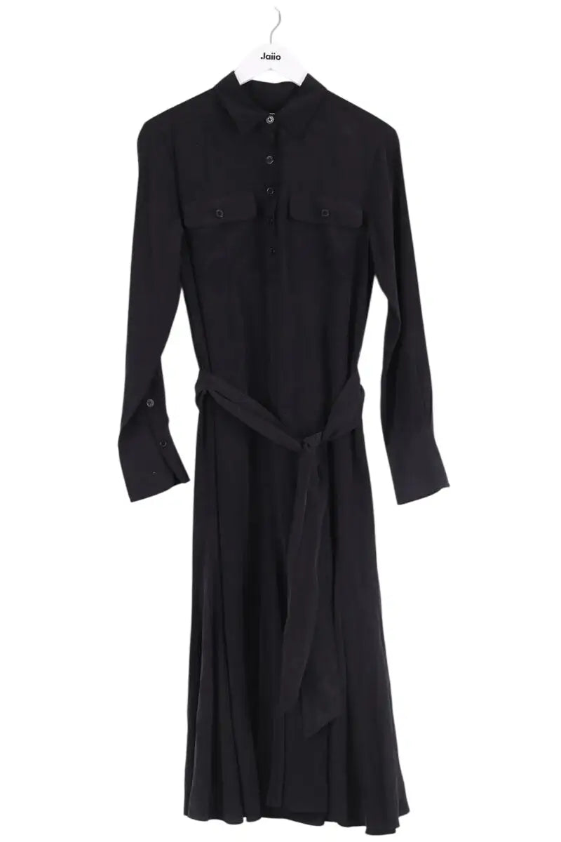 Robe Equipment Noir en Soie, taille S - Seconde Main