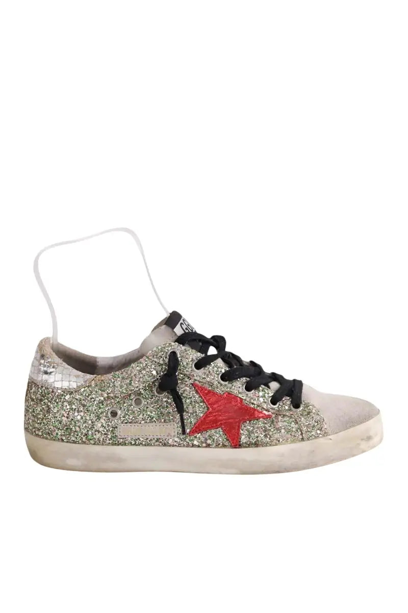 Baskets Golden Goose Superstar Gris en Paillettes, taille 40 - Seconde Main