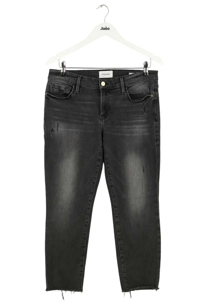 Jean slim Frame Le Garçcon Crop Noir en Coton, taille S - Seconde Main