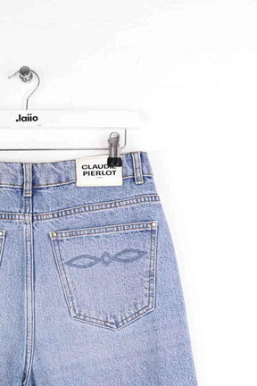 Jean droit Claudie Pierlot Bleu en Coton