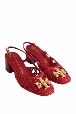 Talons Tory Burch Rouge en Cuir