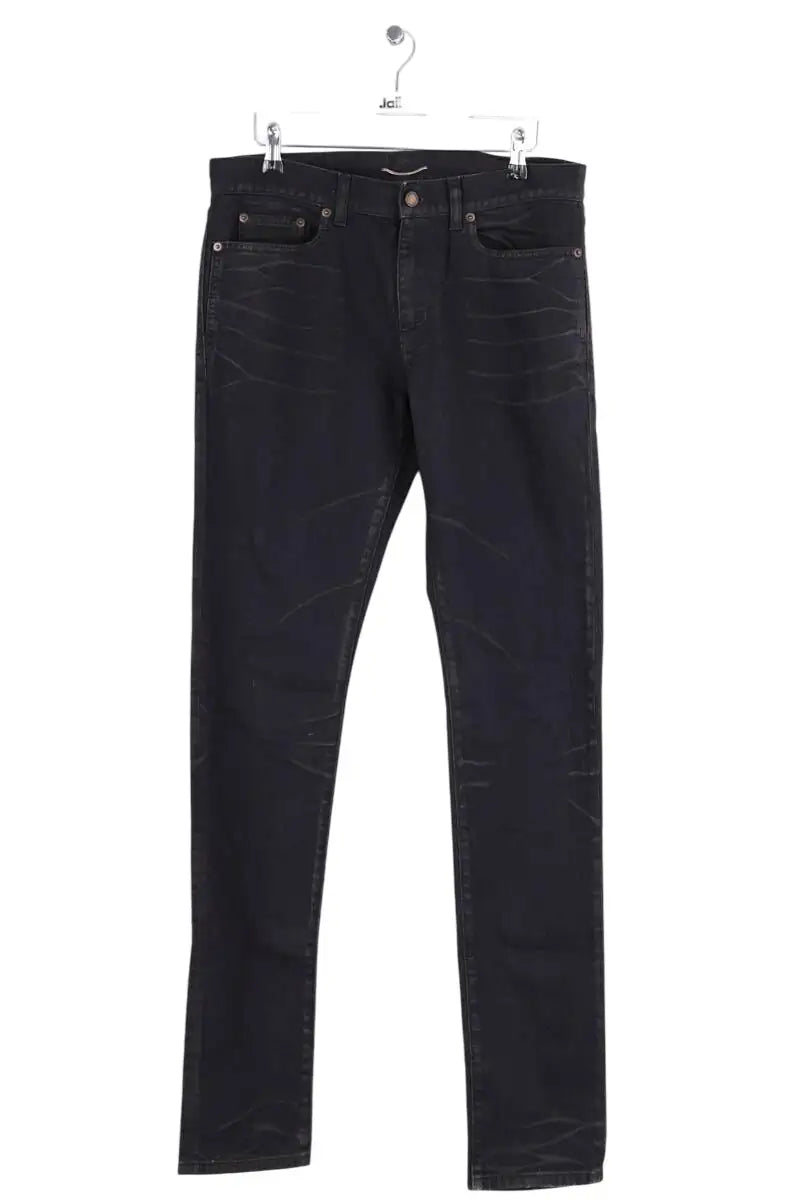 Jean droit Saint Laurent Noir en Coton, taille M - Seconde Main