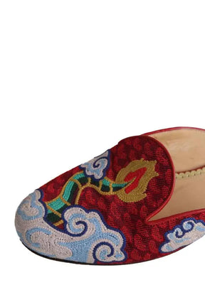 Mules Charlotte Olympia Rouge en Cuir