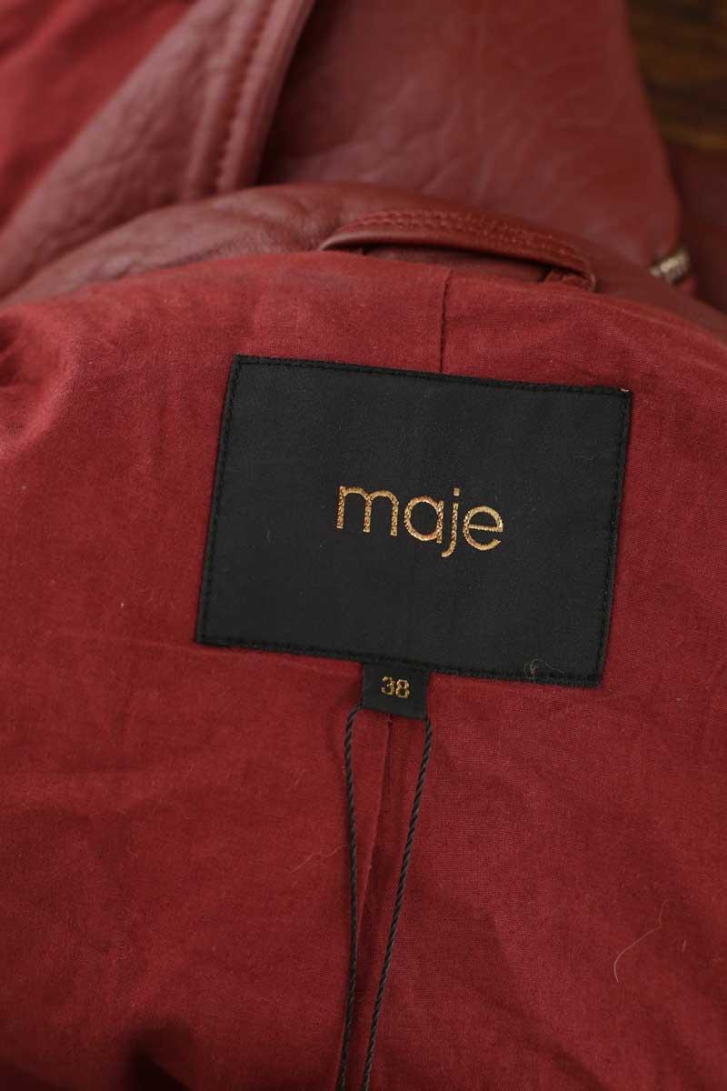 Veste en cuir Maje  Bordeaux