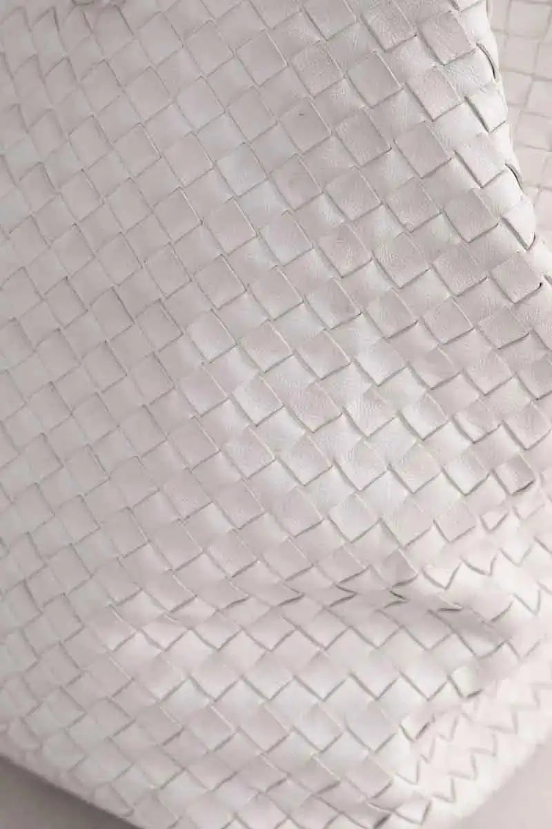 Cabas Bottega Veneta Blanc en Cuir