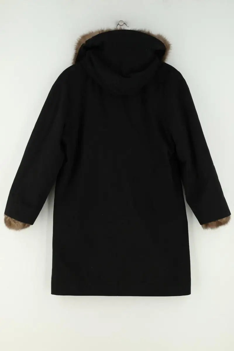 Manteau Yves Salomon Noir en Fourrure