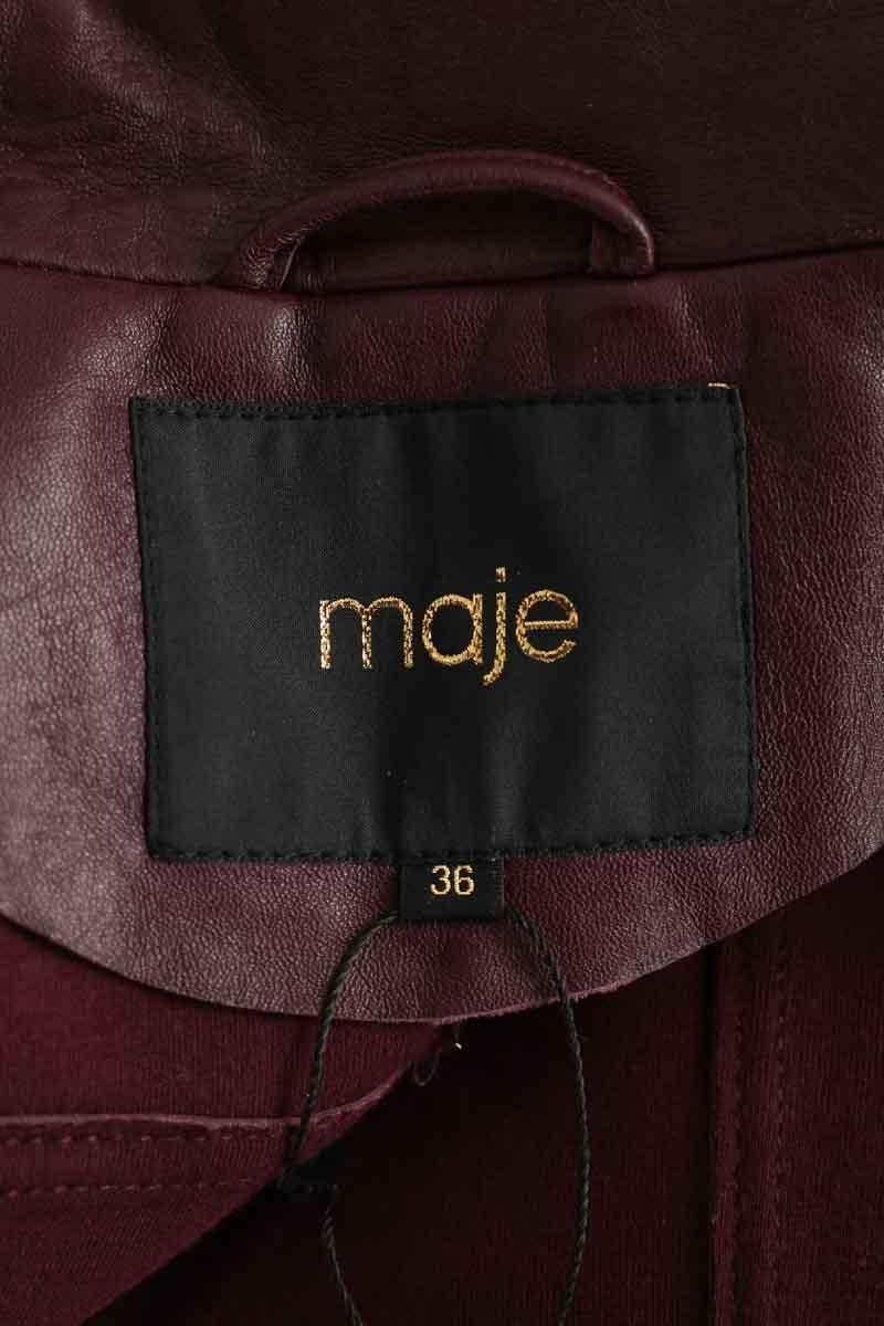 Veste Gilet Maje En Laine Et Cuir - Taille 36 Modèle Douceur - Occasion Très Bon état