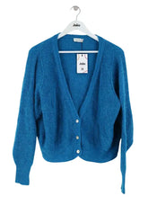 Cardigan American Vintage Bleu en Synthétique, taille S - Seconde Main