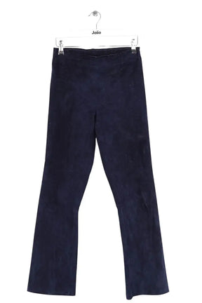 Pantalon droit Stouls Marine en Daim, taille S - Seconde Main