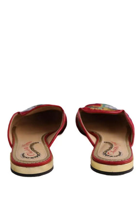Mules Charlotte Olympia Rouge en Cuir
