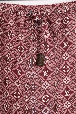 Pantalon droit Louis Vuitton Marron en Soie