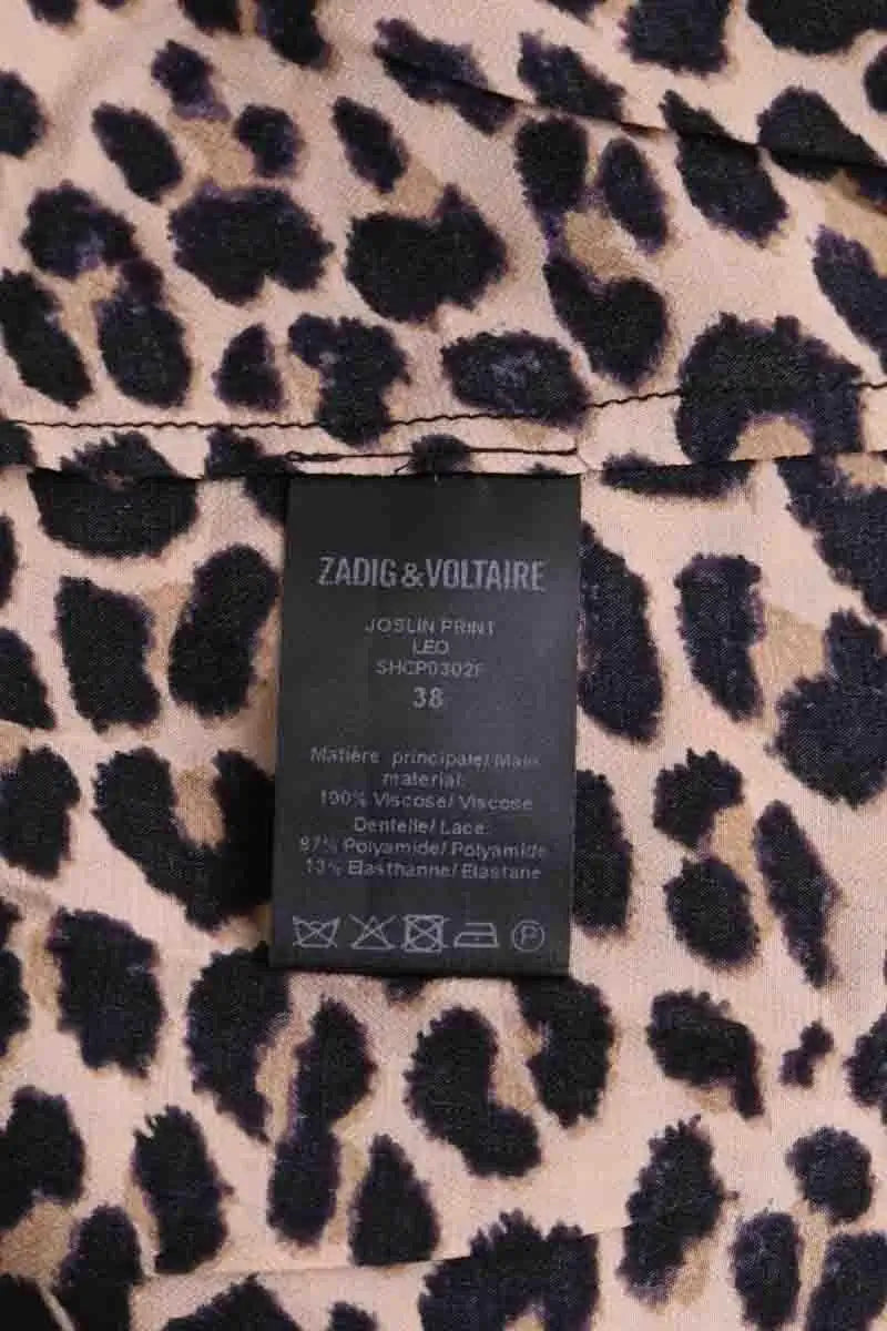 Jupe Zadig & Voltaire Joslin print leo Beige en Viscose
