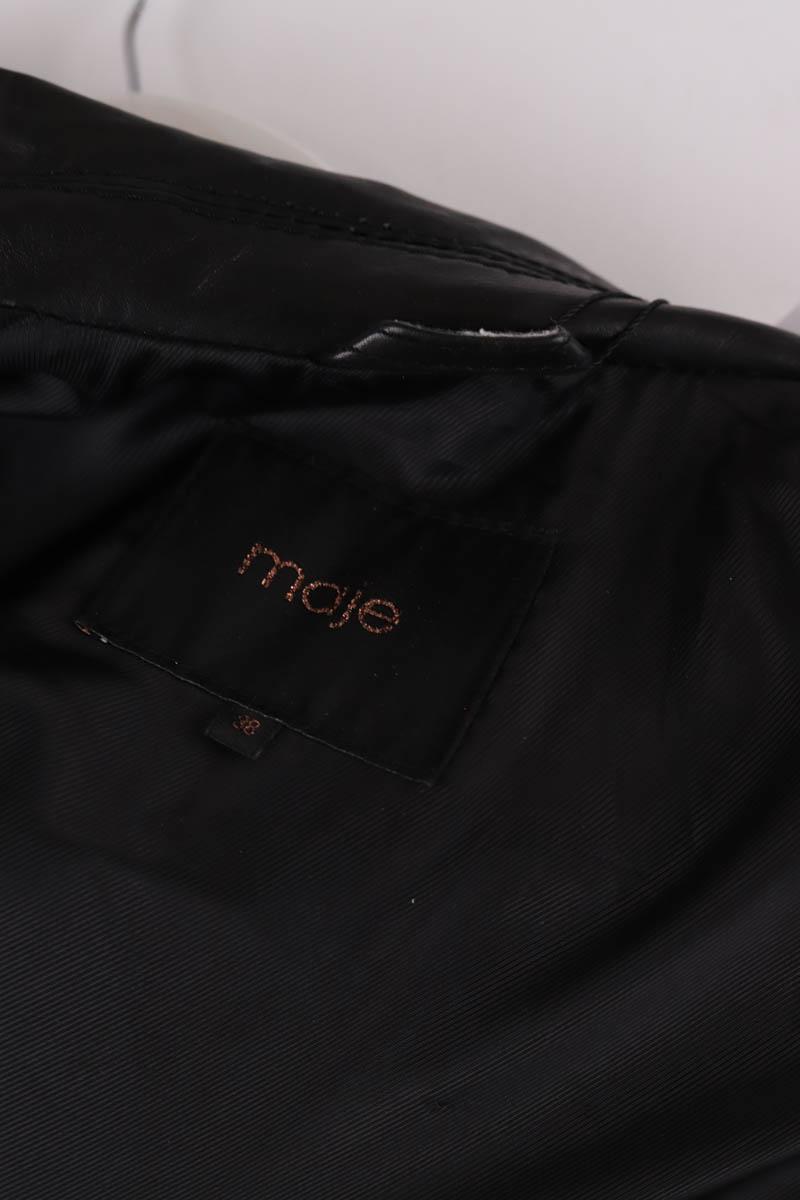 Veste en cuir Maje  Noir