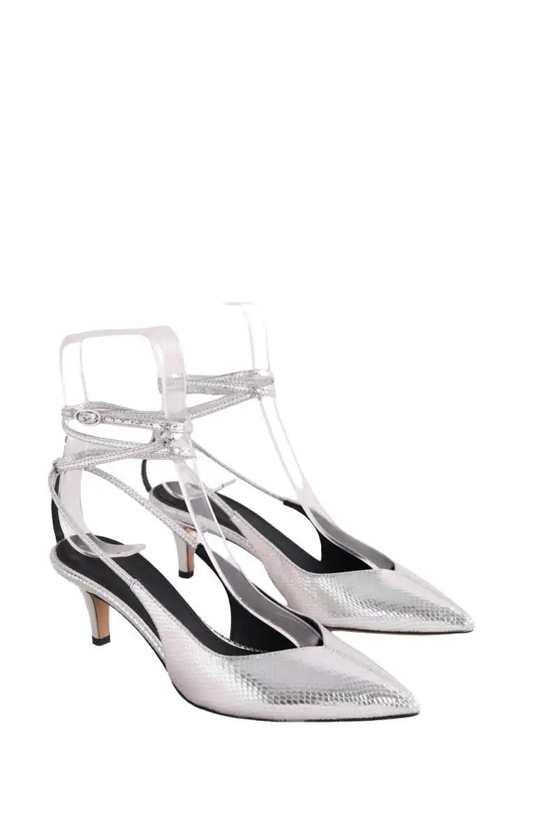 Talons Isabel Marant Exotic Story Argent en Cuir