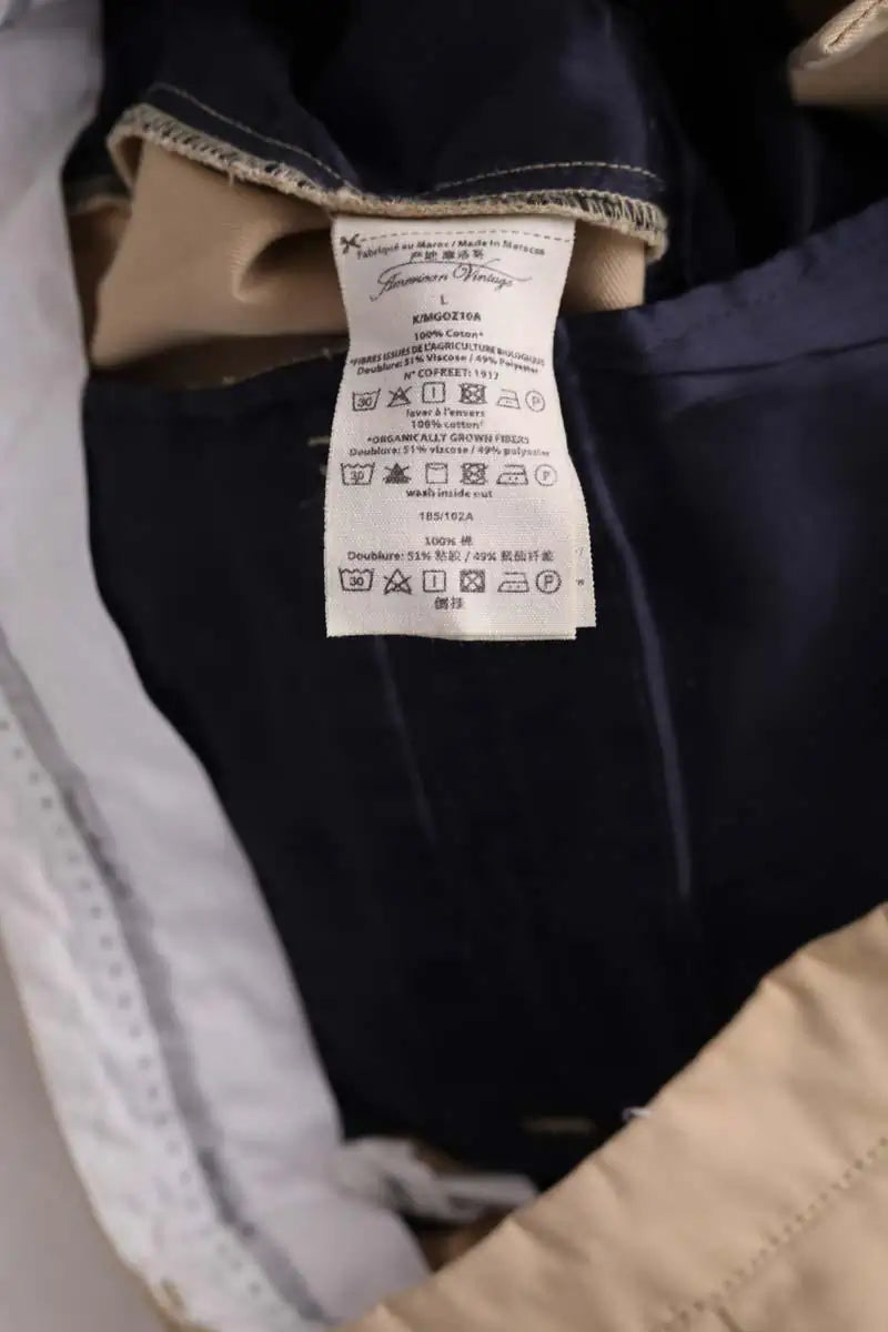 Pantalon droit American Vintage Beige en Synthétique