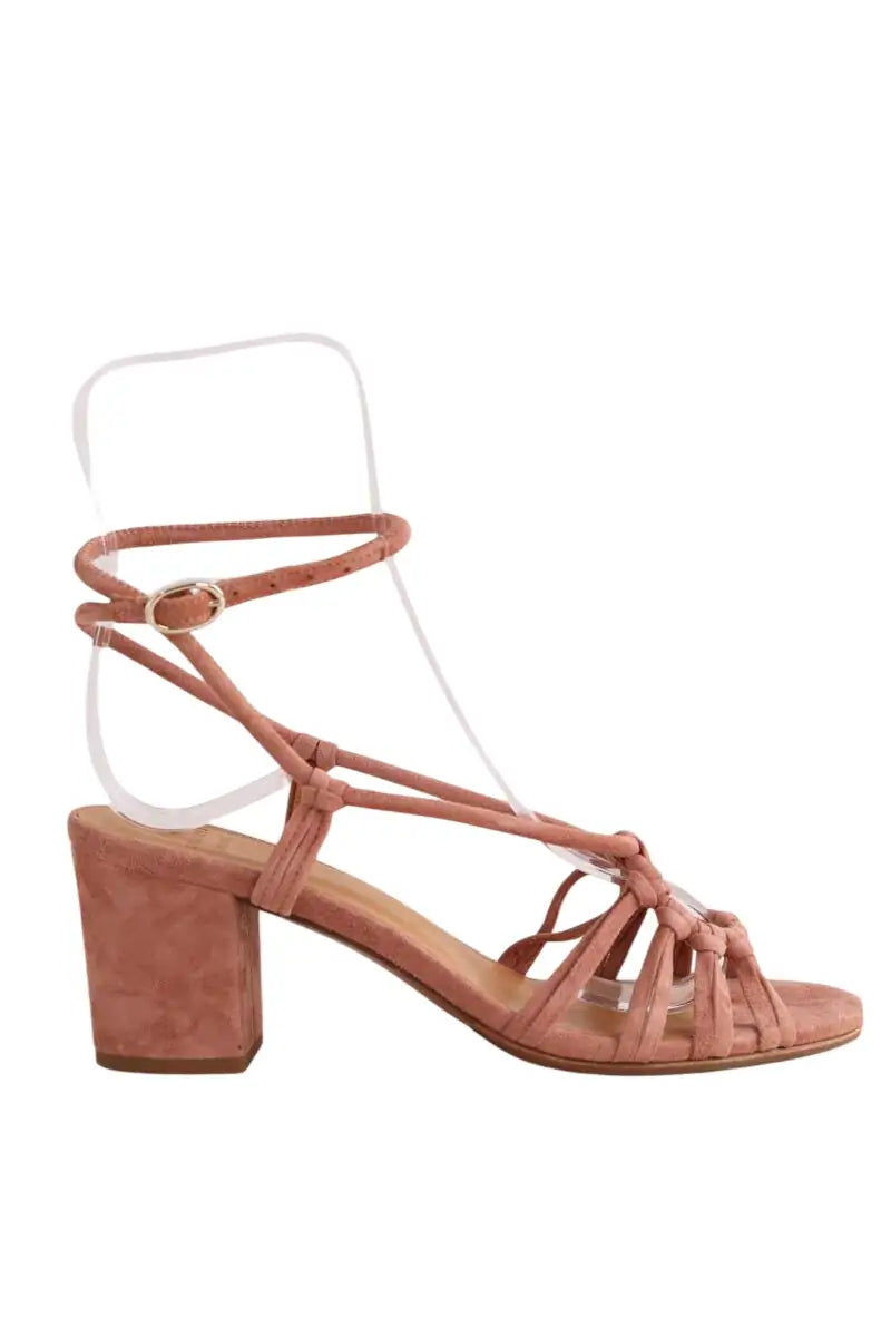 Sandales Sézane Rose en Daim, taille 36 - Seconde Main