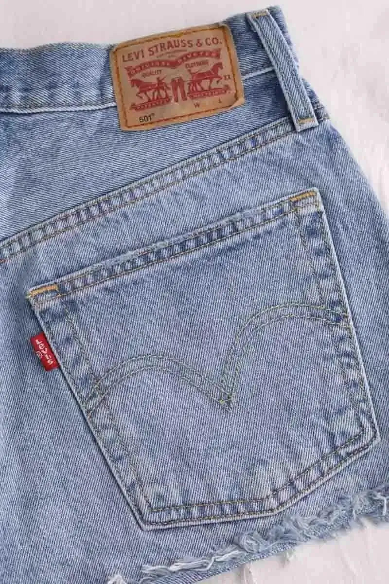 Mini short Levi's 501 Bleu en Coton