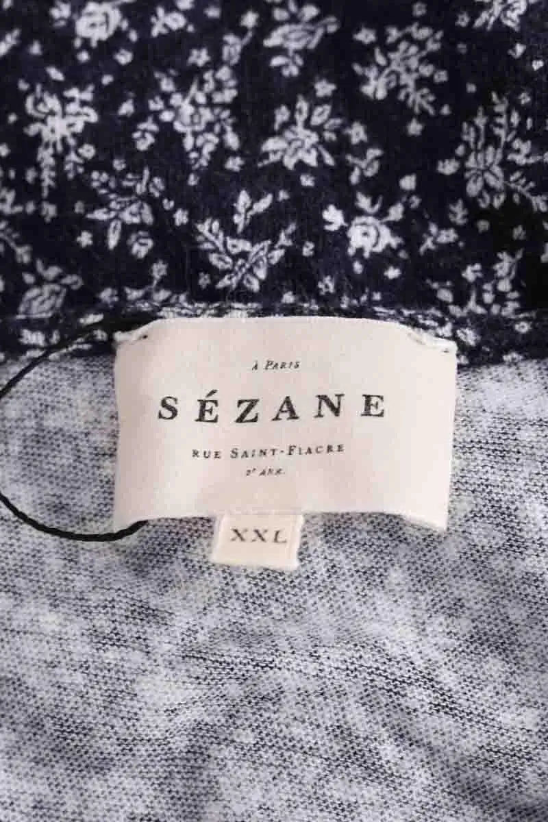 Top sans manche Sézane Marine en Coton