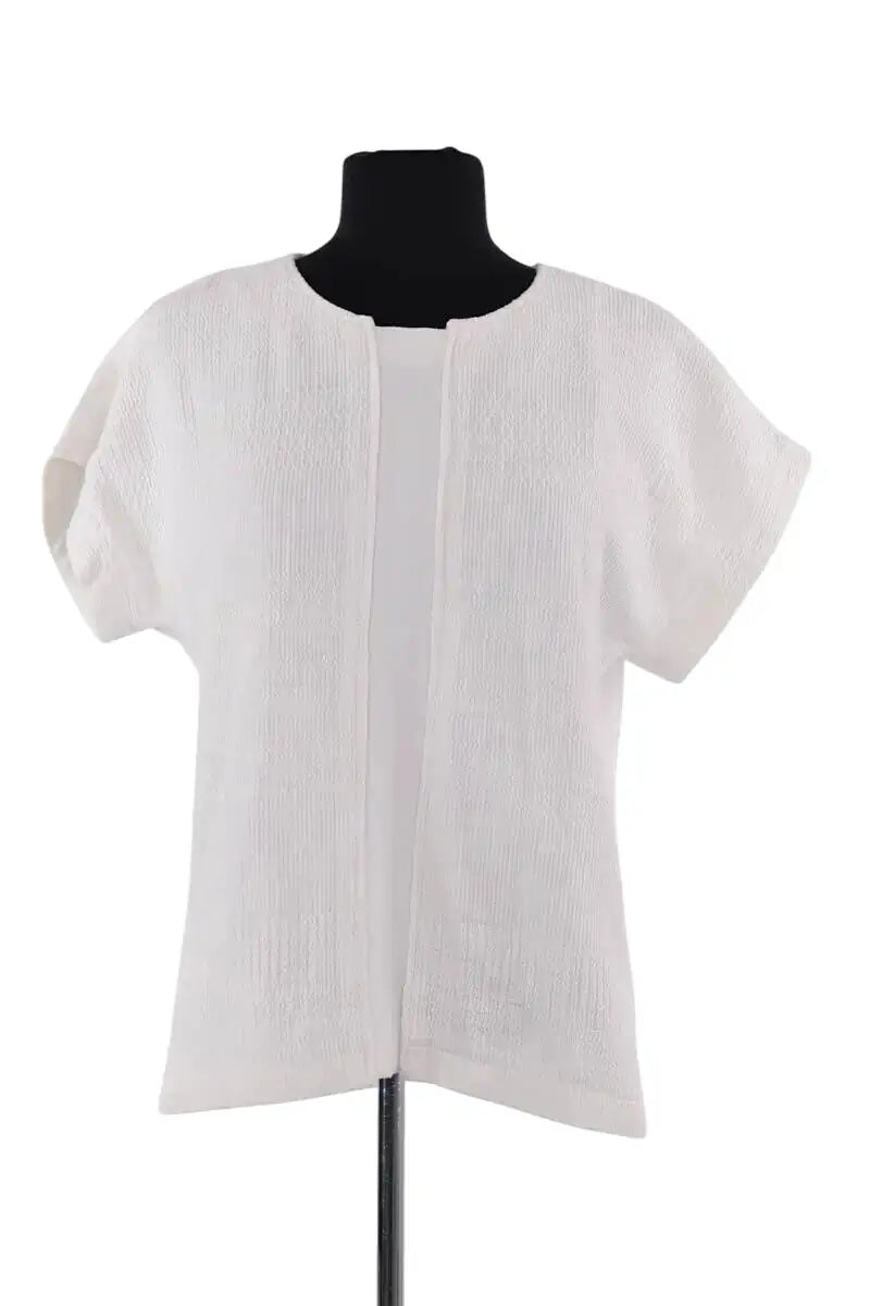 Top sans manche Gerard Darel Blanc en Coton, taille S - Seconde Main