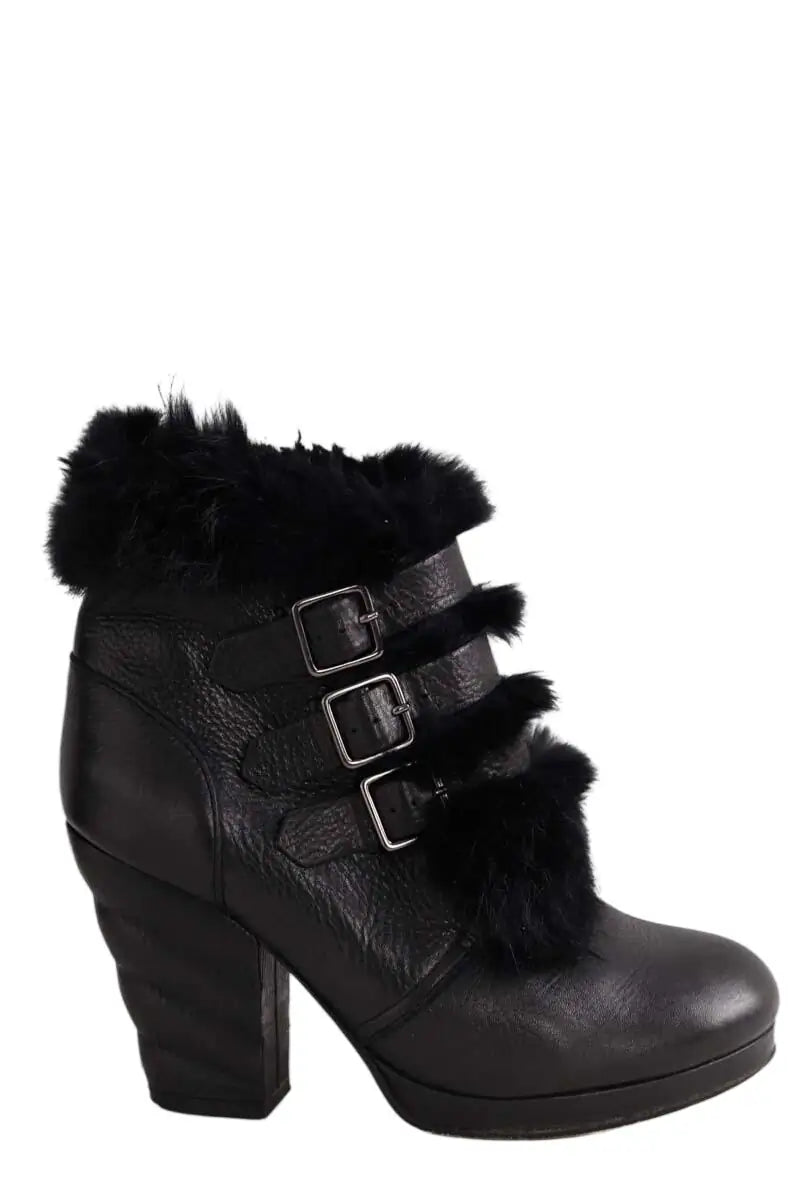 Boots à boucles See By Chloé Noir en Cuir, taille 36 - Seconde Main