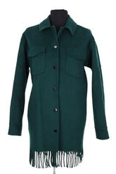 Manteau Sandro Vert en Laine, taille S - Seconde Main