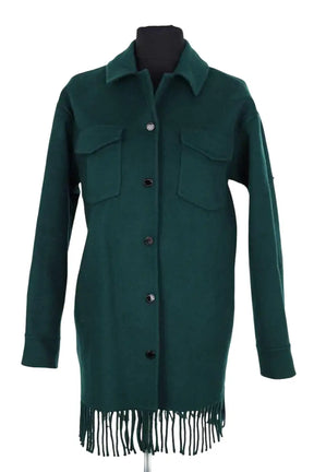 Manteau Sandro Vert en Laine, taille S - Seconde Main
