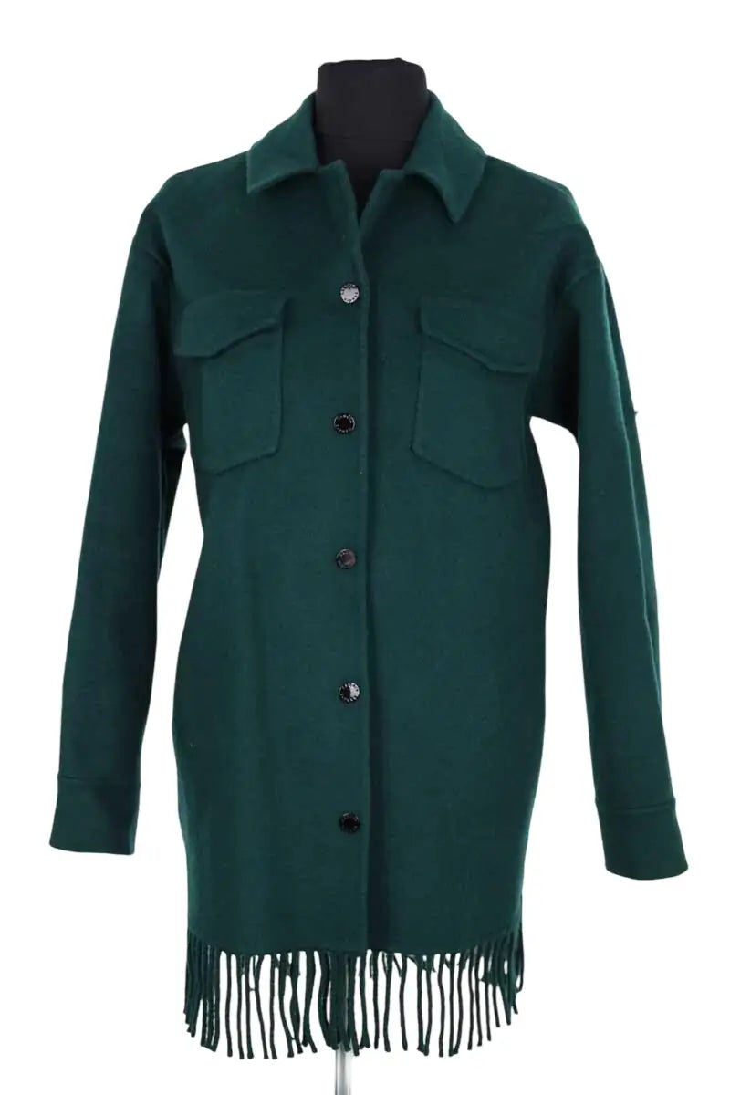 Manteau Sandro Vert en Laine, taille S - Seconde Main