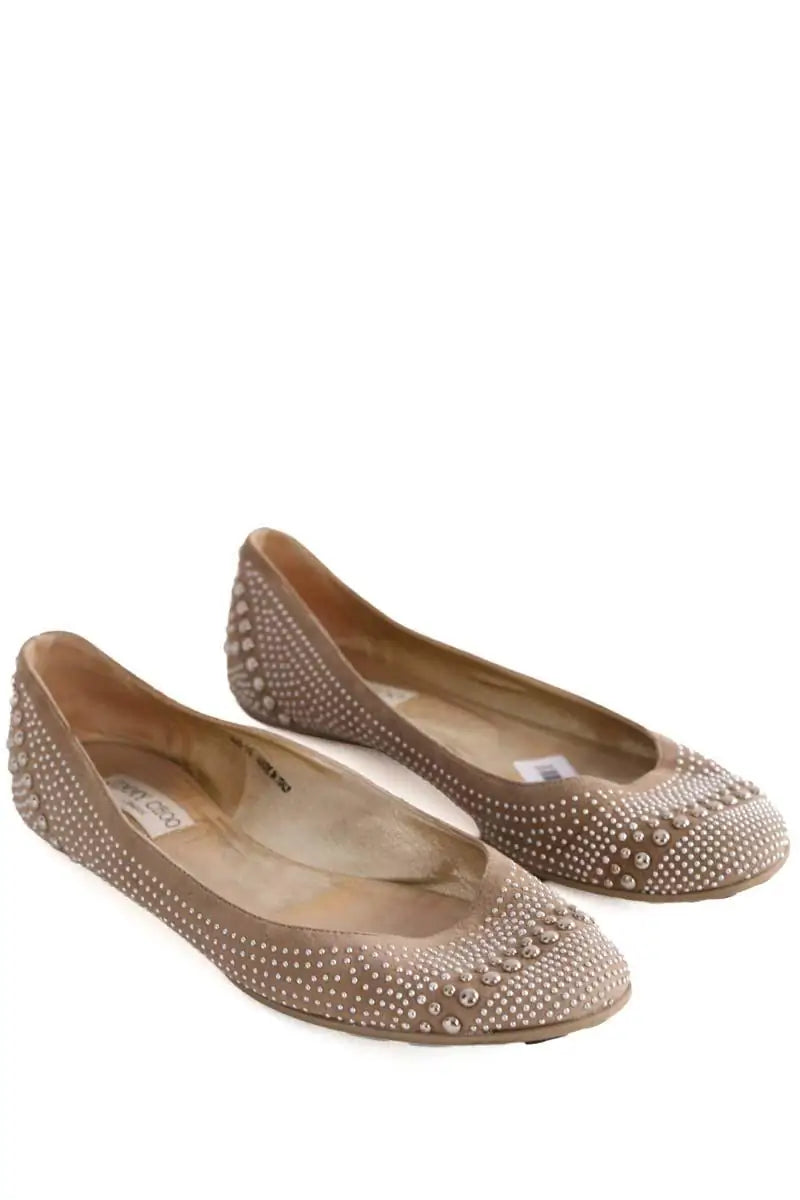 Ballerines Jimmy Choo Doré en Cuir