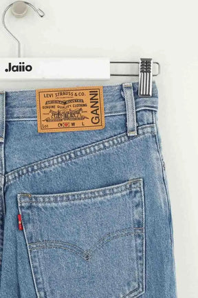 Jean large W26 L31 Ganni Bleu en Coton
