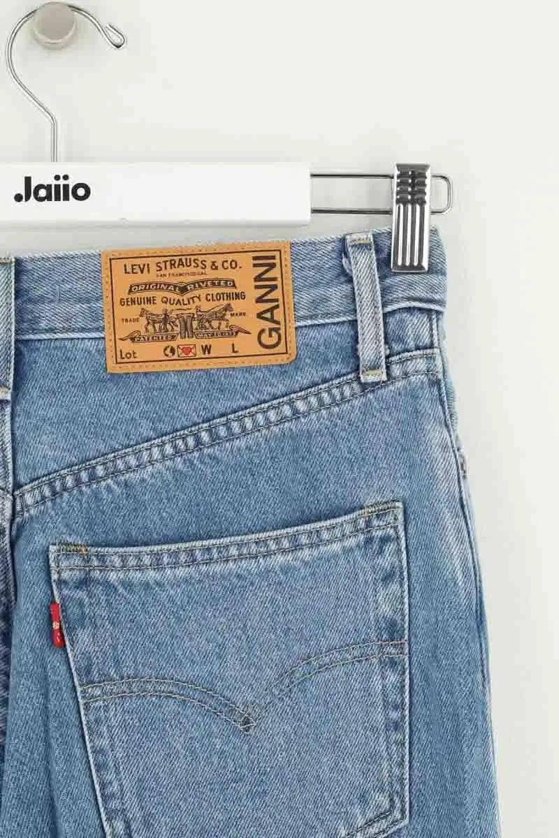 Jean large W26 L31 Ganni Bleu en Coton