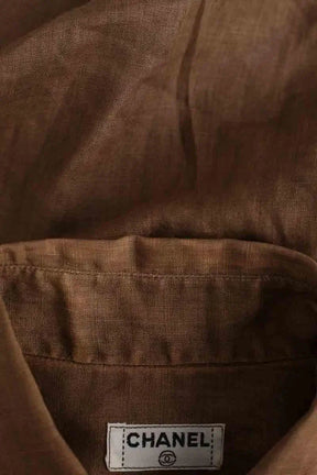 Chemise Chanel Marron en Lin