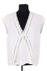 Blouse Maje Blanc en Synthétique, taille S - Seconde Main