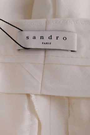 Pantalon droit Sandro Blanc en Viscose