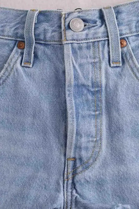 Mini short Levi's 501 Bleu en Coton