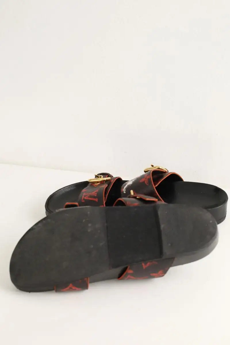 Sandales Louis Vuitton Noir en Cuir