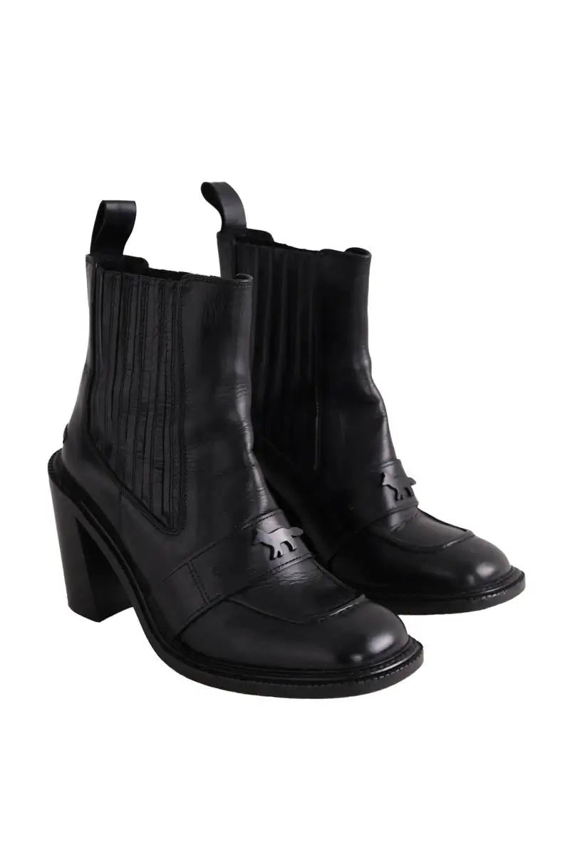 Boots Kitsuné Noir en Cuir